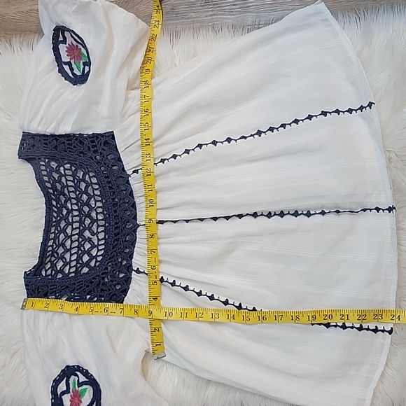 Cleobella | Navi Embroidered White and Blue Women's Top - Picture 10 of 11